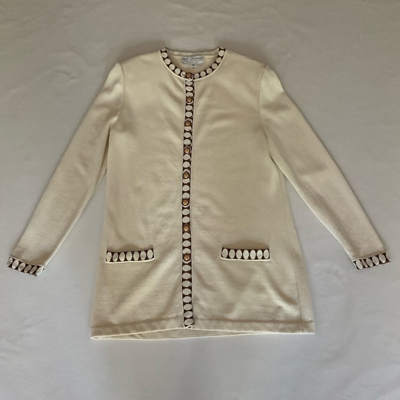 St. John Collection by Marie Gray Knit Cardigan Cream Size 10 - Picture 10 of 16
